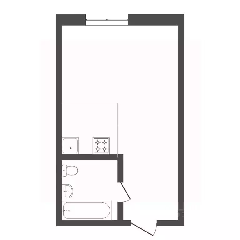 Студия Тюменская область, Тюмень ул. Бабарынка, 65 (20.7 м) - Фото 2