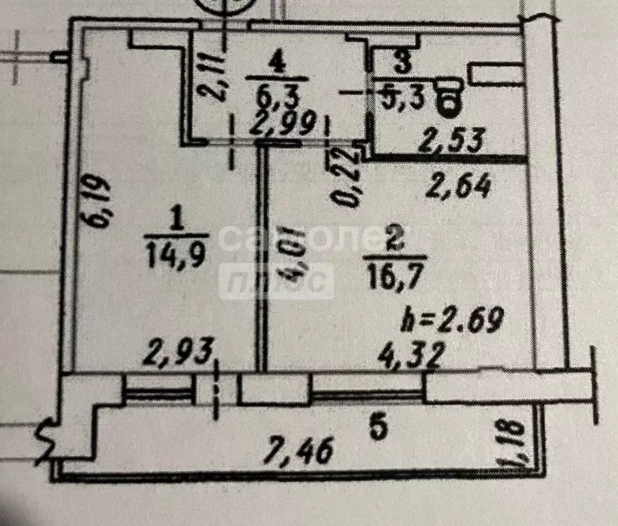1-к кв. Омская область, Омск ул. Малиновского, 12к4 (43.2 м) - Фото 2