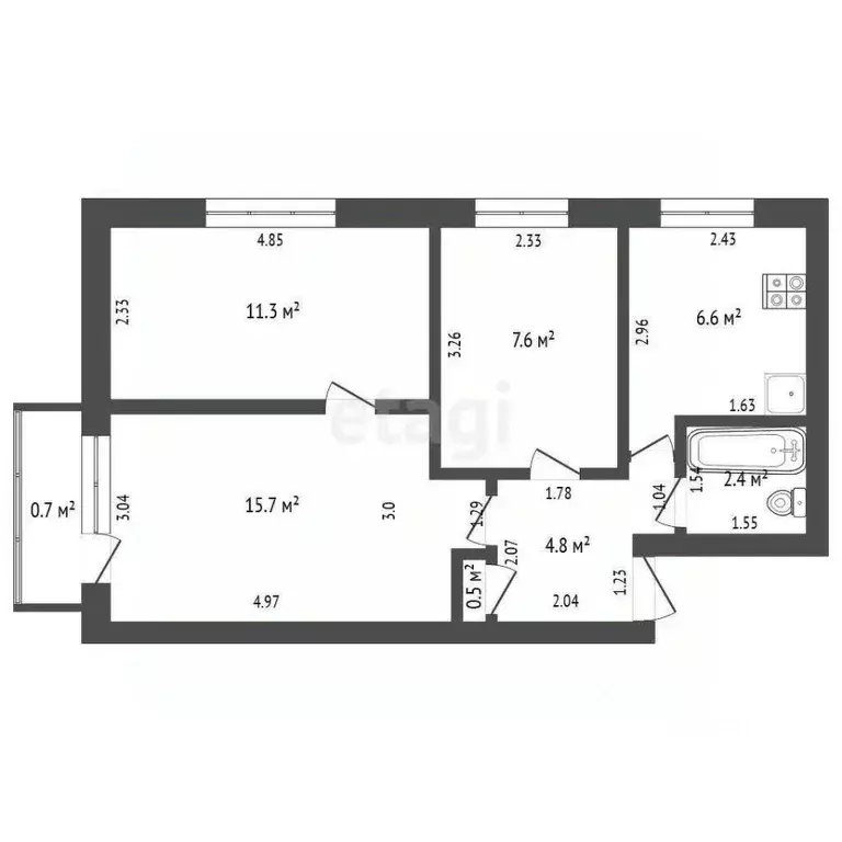 3-к кв. Мордовия, Саранск ул. Марины Расковой, 27 (49.0 м) - Фото 0