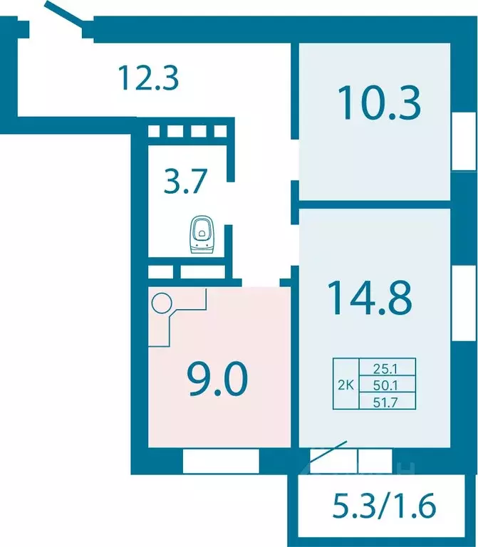 2-к кв. Красноярский край, Красноярск Ключевская ул., 67 (51.7 м) - Фото 0