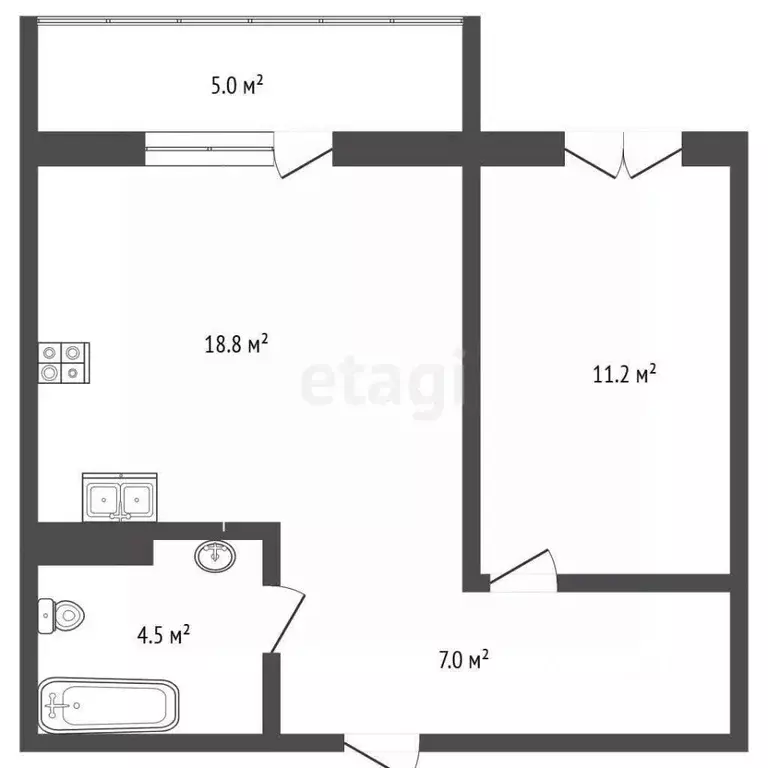 2-к кв. Челябинская область, Челябинский городской округ, пос. ... - Фото 2
