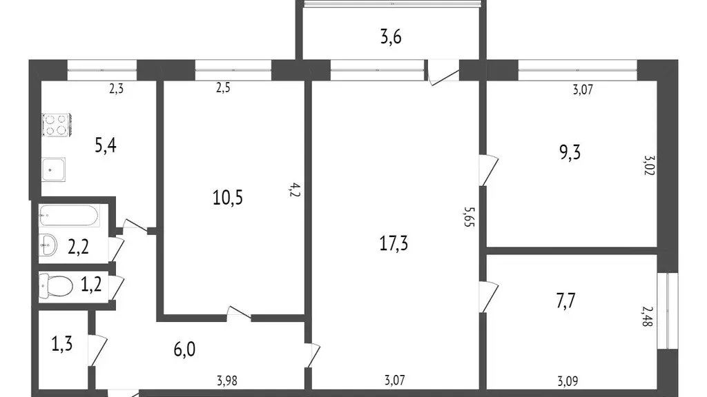 Квартира, 4 комнаты, 89 м - Фото 0