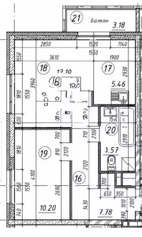 2-комнатная квартира: Казань, улица Архитектора Гайнутдинова, 26 (42.3 ... - Фото 1