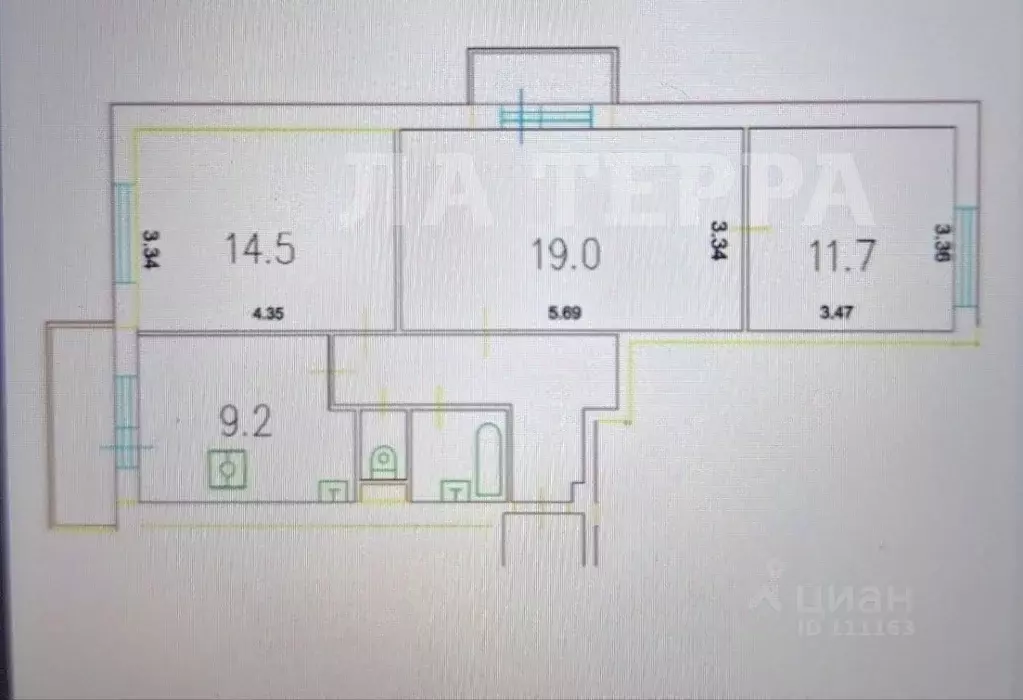 3-к кв. Москва проезд Шокальского, 31К2 (65.2 м) - Фото 2