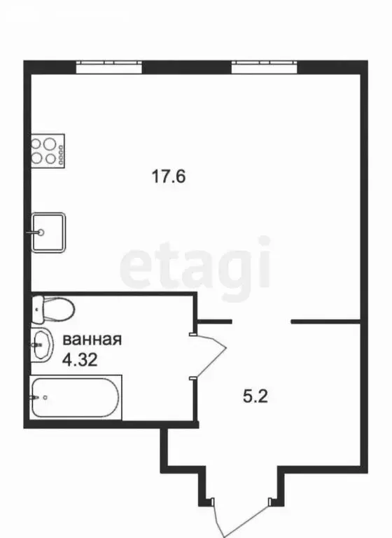 Квартира-студия: Тюмень, Новгородская улица, 3 (27 м) - Фото 0