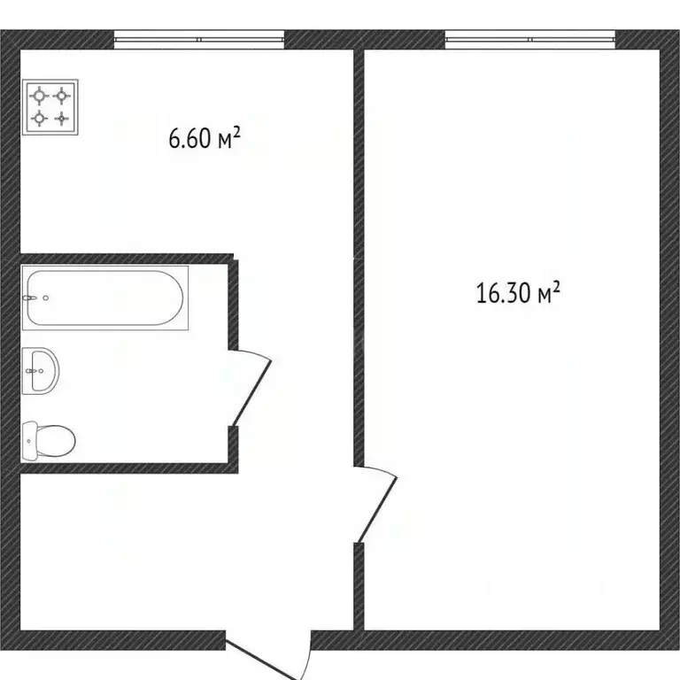 1-к кв. Белгородская область, Белгород ул. Макаренко, 4а (29.9 м) - Фото 2
