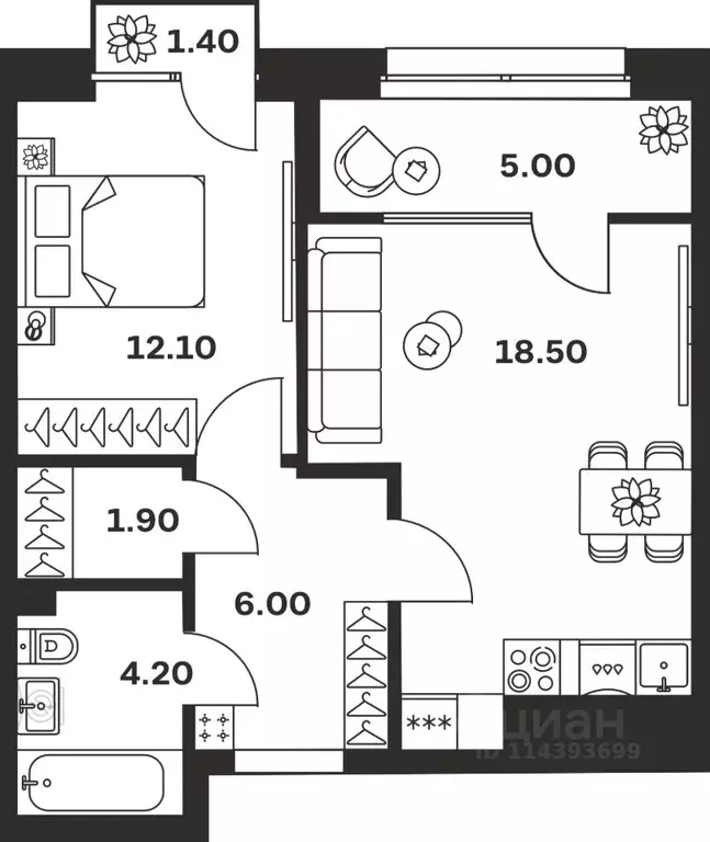 1-к кв. Тульская область, Тула ул. Михеева, 9А (49.1 м) - Фото 1