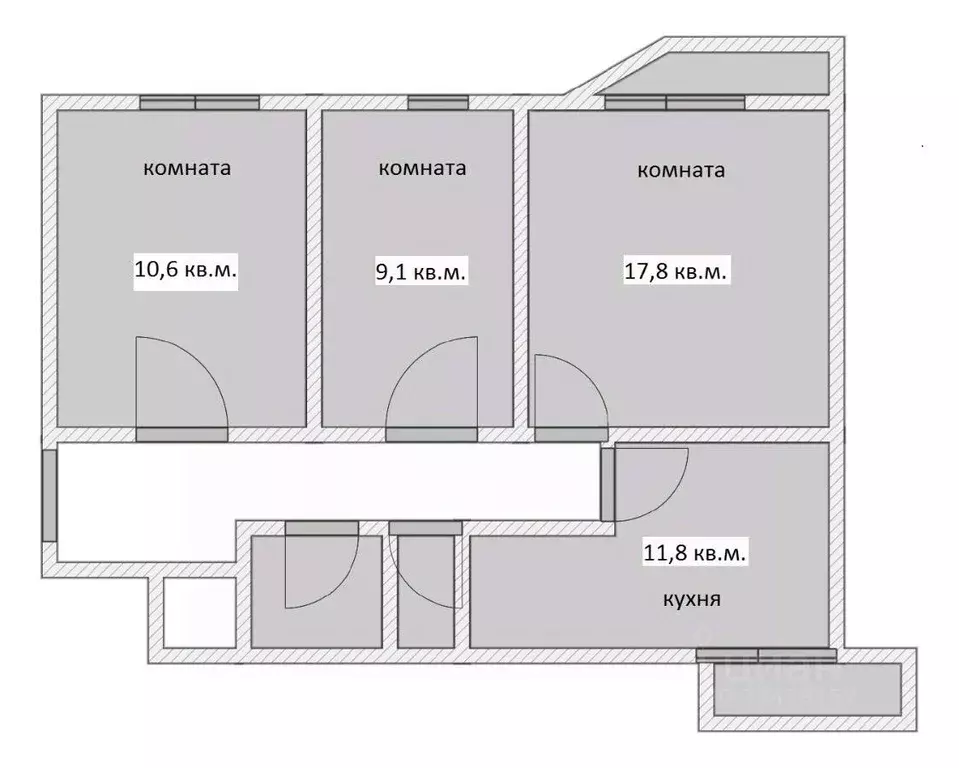 3-к кв. санкт-петербург, санкт-петербург, кронштадт ул. станюковича, 6 . - Фото 0