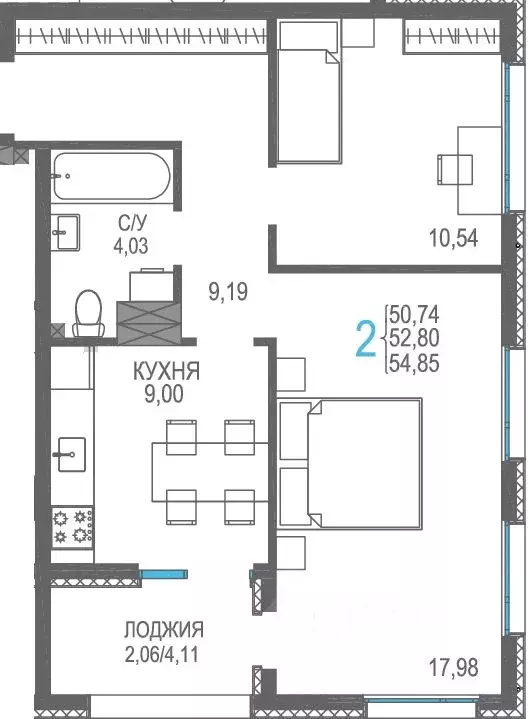 2-к кв. Крым, Сакский район, Лесновское с/пос, с. Прибрежное Розовое ... - Фото 1