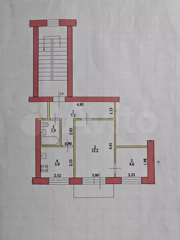 2-к. квартира, 33,9 м, 3/4 эт. - Фото 0