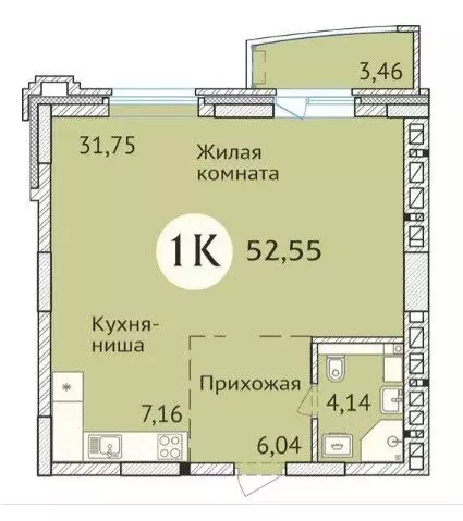 2-комнатная квартира: Новосибирск, улица Дуси Ковальчук, 248/1 (53.2 ... - Фото 1