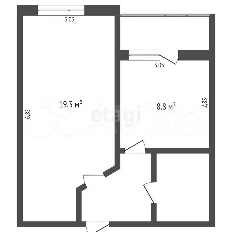 1-к. квартира, 38 м, 2/9 эт. - Фото 0