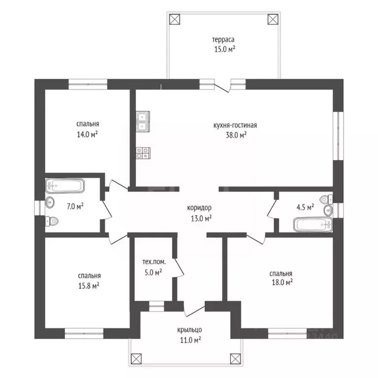Дом в Тюменская область, Тюменский район, Априори кп  (120 м) - Фото 2