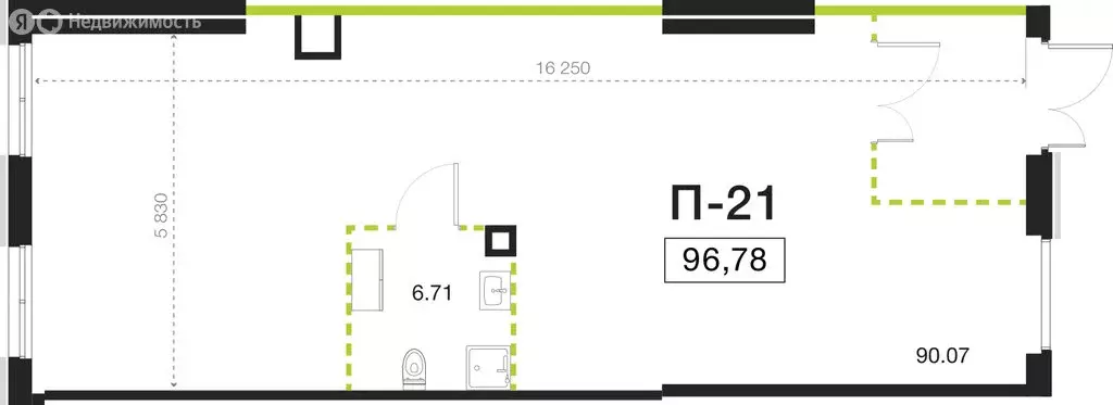 Помещение свободного назначения (96.78 м) - Фото 0