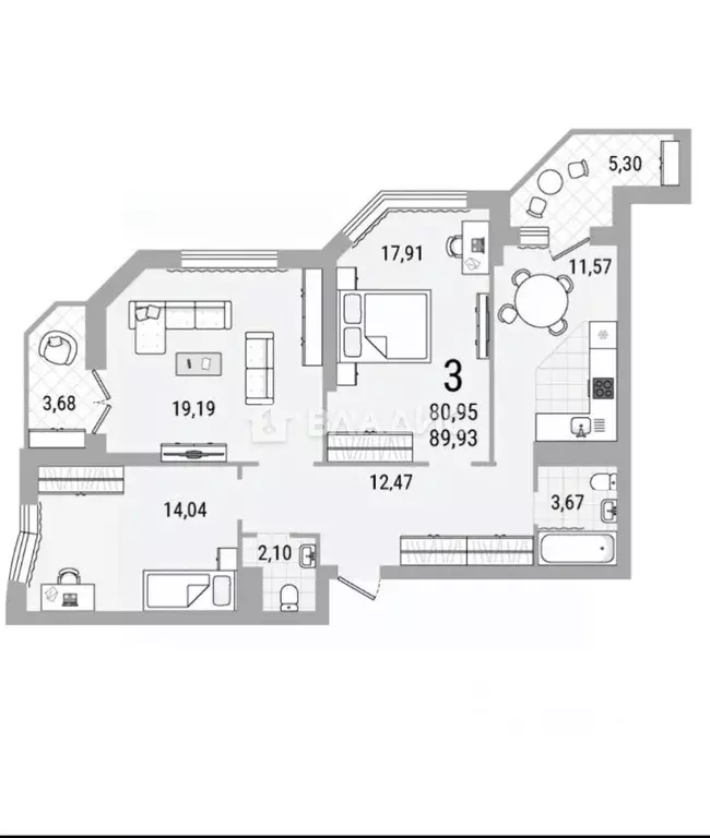 3-к кв. Саратовская область, Балаково Комсомольская ул., 65 (79.8 м) - Фото 0