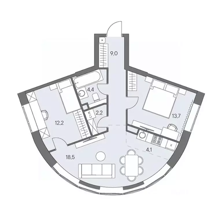 3-к кв. Москва ш. Боровское (дублер) (64.1 м) - Фото 0