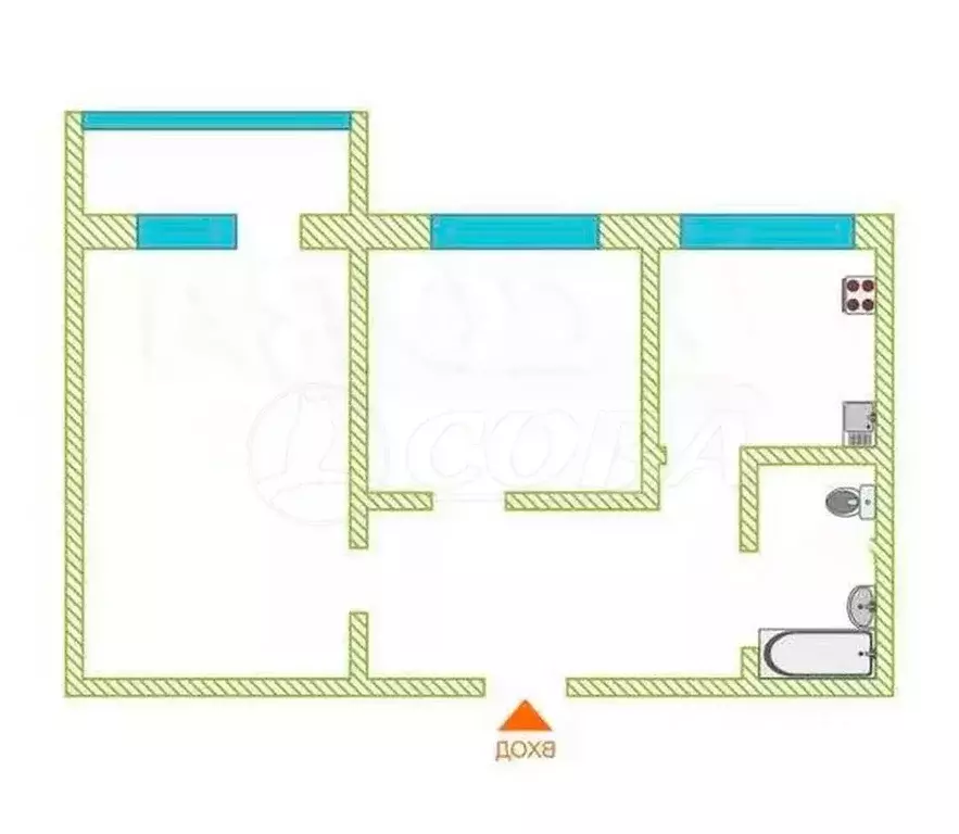 2-к кв. Тюменская область, Тюмень Минская ул., 5 (46.0 м) - Фото 2