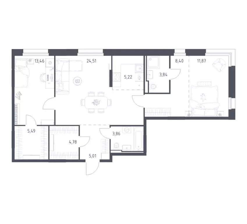 2-комнатная квартира: посёлок городского типа Заречье, ЖК Заречье ... - Фото 1