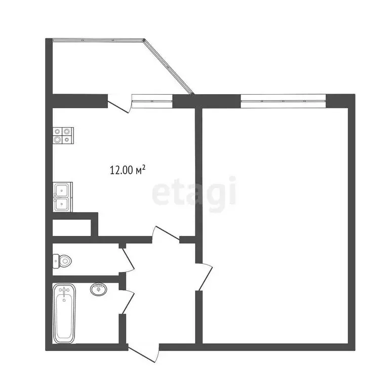 1-комнатная квартира: Тюмень, Обдорская улица, 5 (35.8 м) - Фото 1