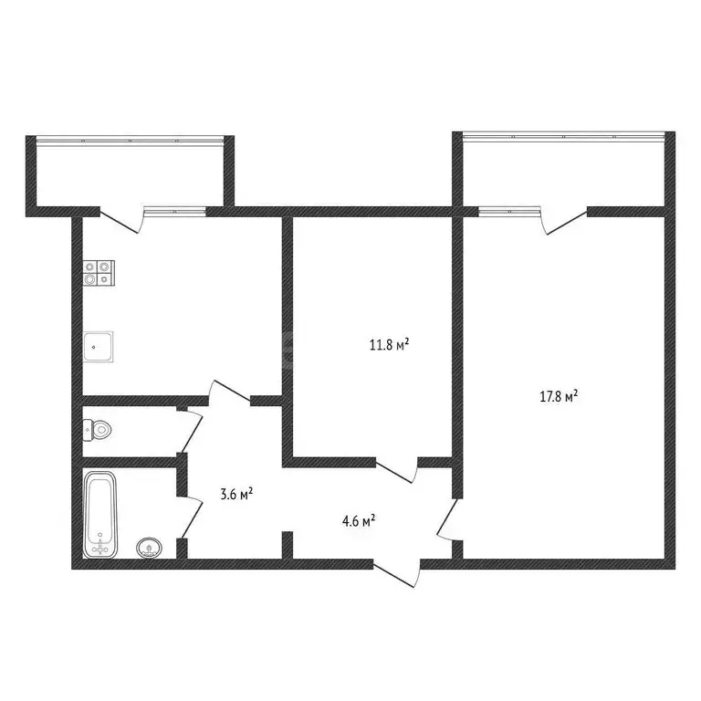 2-комнатная квартира: Черкесск, улица Космонавтов, 52 (53.3 м) - Фото 2