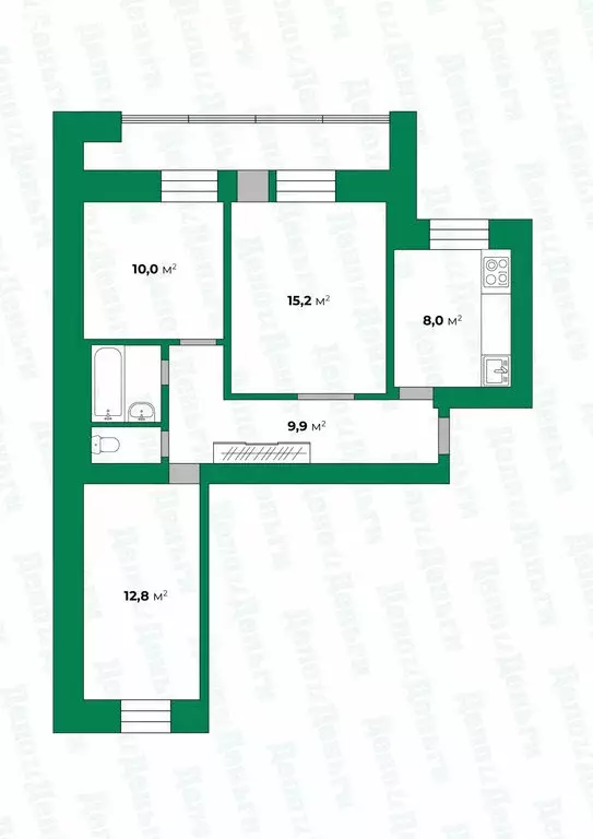 3-комнатная квартира: Киров, улица Горького, 27 (60.6 м) - Фото 0