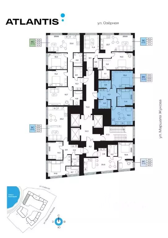 2-к кв. Башкортостан, Уфа Сипайлово жилрайон, Атлантис жилой комплекс ... - Фото 2