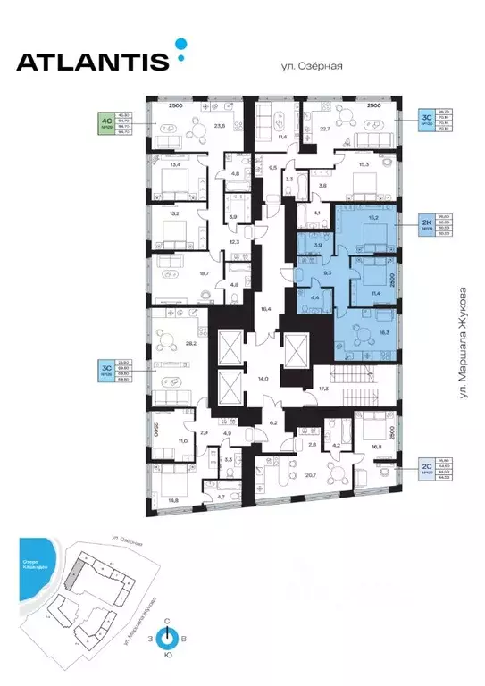 2-к кв. Башкортостан, Уфа Сипайлово жилрайон, Атлантис жилой комплекс ... - Фото 2