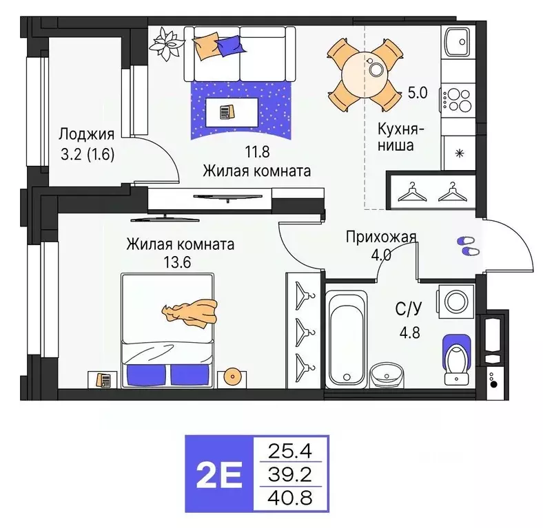 2-к кв. Пермский край, Пермь ул. Карла Модераха, 7 (40.8 м) - Фото 1