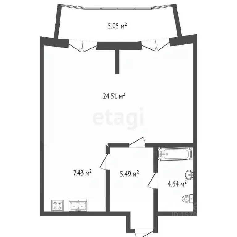1-к кв. Ленинградская область, Кудрово г. Всеволожский район, ... - Фото 2