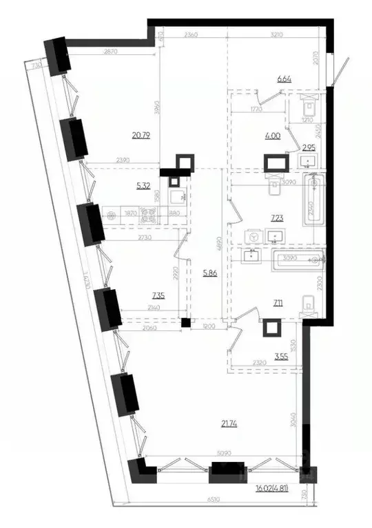 2-к кв. Татарстан, Казань Яналиф жилой комплекс (97.35 м) - Фото 1