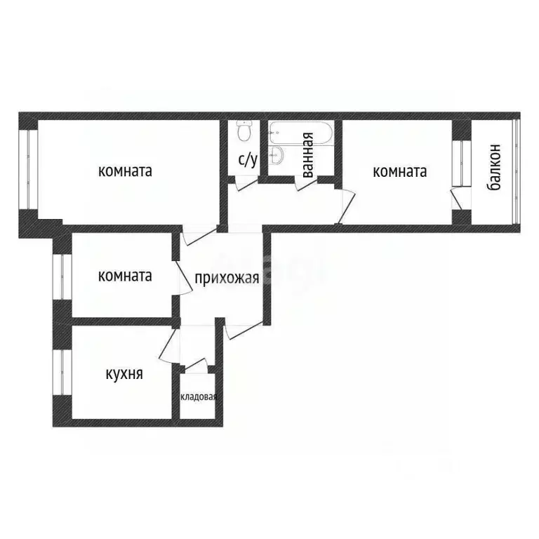 3-к кв. Курганская область, Курган Заозерный жилрайон, 6-й мкр, 14 ... - Фото 2