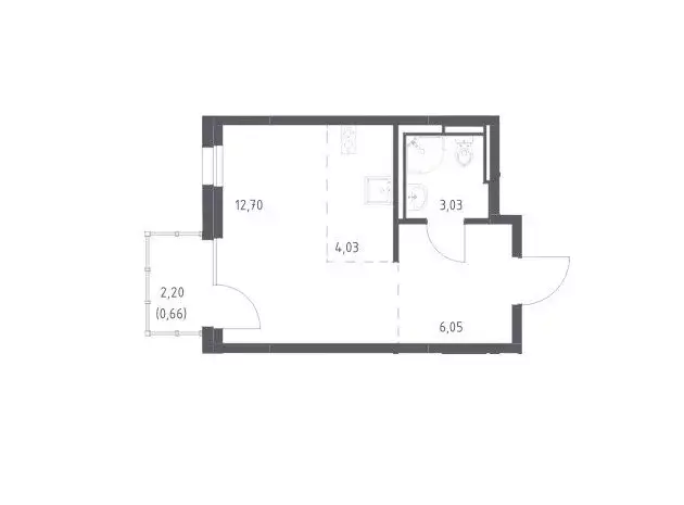 Квартира-студия: Ям, улица Мезенцева, 21 (26.5 м) - Фото 1