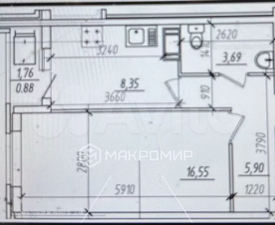1-к. квартира, 34,5 м, 8/15 эт. - Фото 0