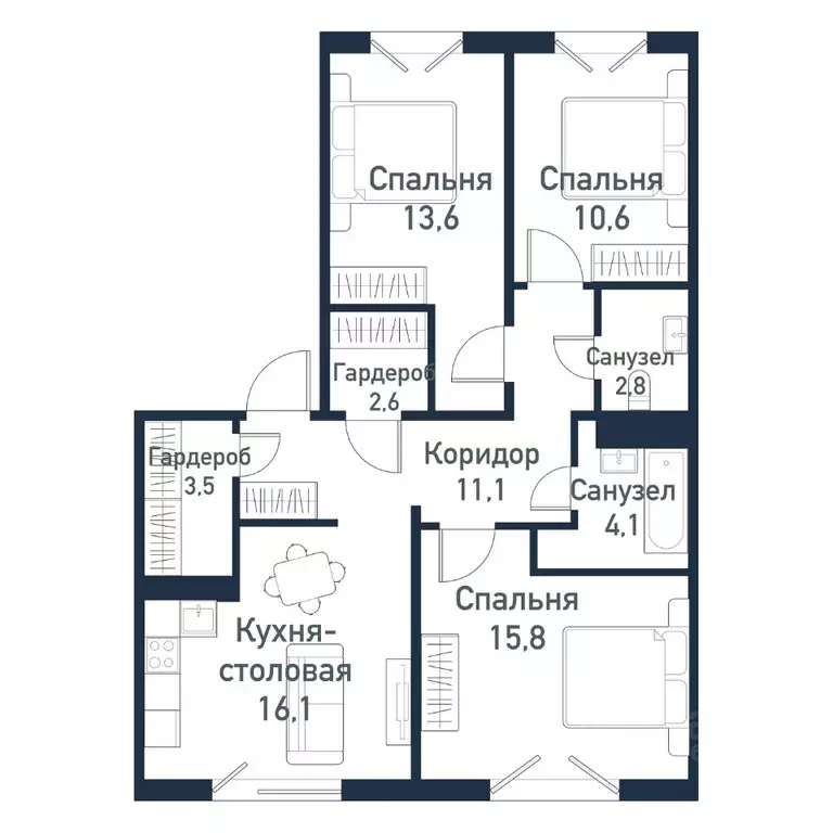 3-к кв. Челябинская область, Челябинский городской округ, пос. ... - Фото 1