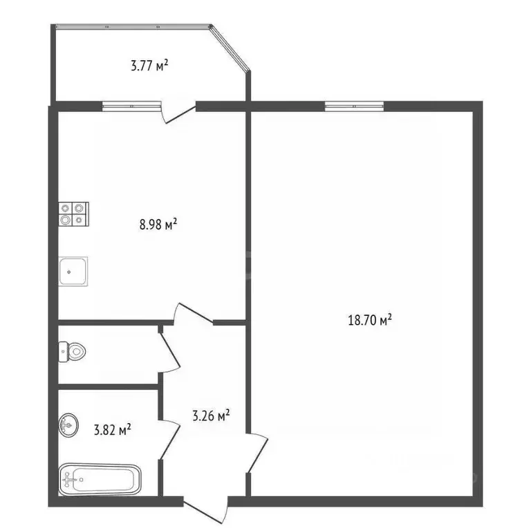 1-к кв. Воронежская область, Воронеж ул. Шишкова, 72/2 (33.2 м) - Фото 2