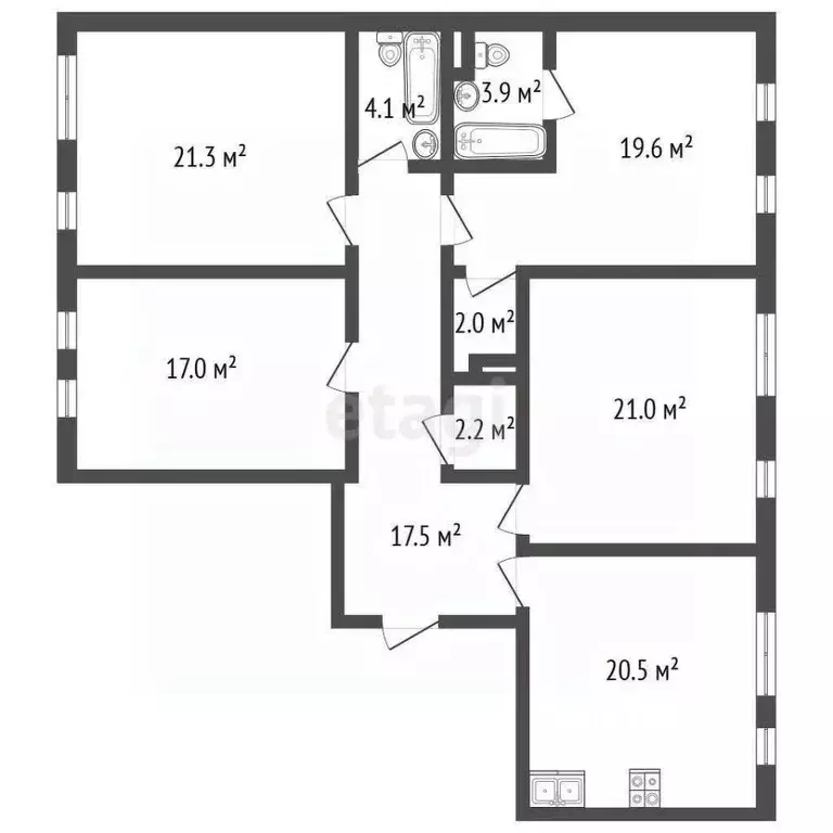 4-к кв. Санкт-Петербург Лисичанская ул., 15 (129.7 м) - Фото 2