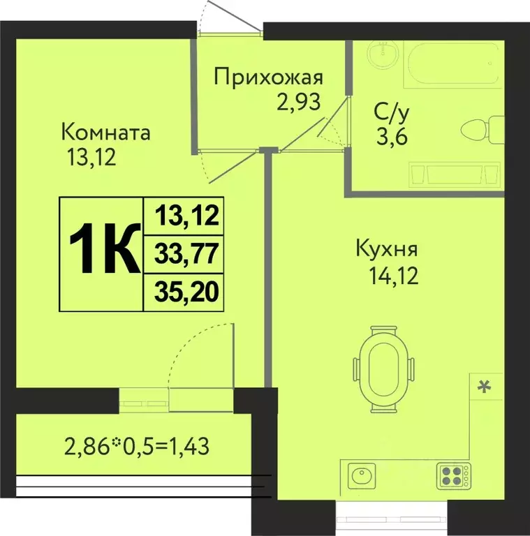 1-к кв. Краснодарский край, Краснодар ул. Имени Владимира ... - Фото 0