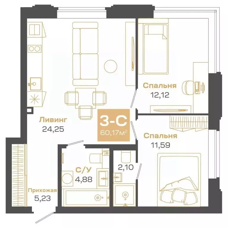 3-к кв. Новосибирская область, Новосибирск Академгородок мкр, ул. Мусы ... - Фото 1