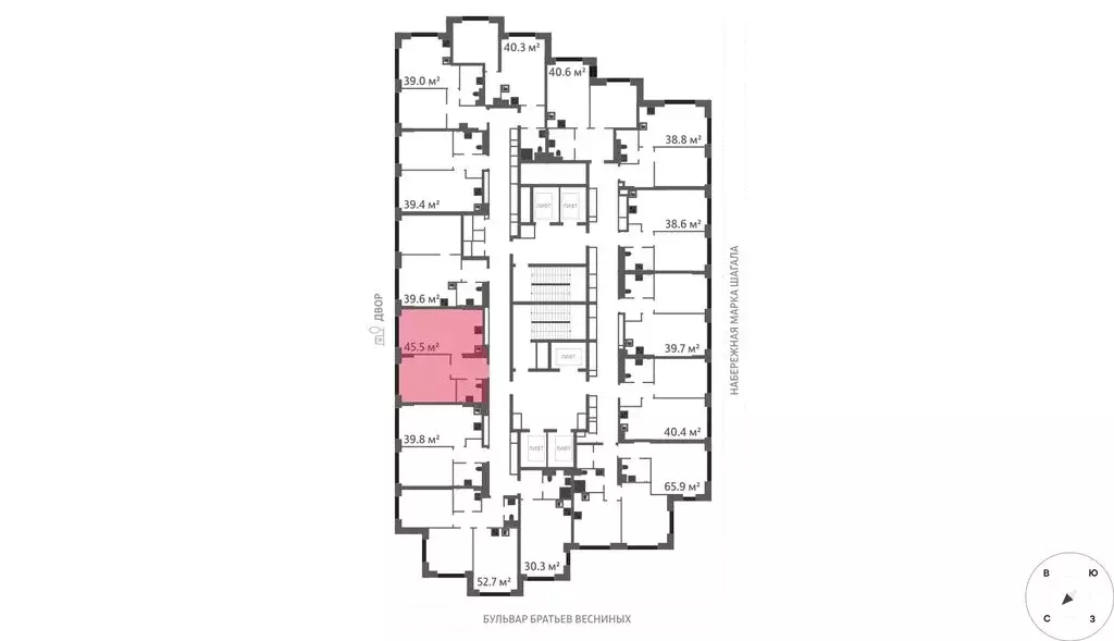 1-комнатная квартира: Москва, ЖК Марк, к3 (45.5 м) - Фото 1