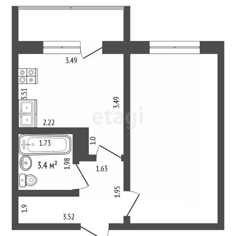 1-к кв. Мордовия, Саранск ул. Косарева, 81 (35.0 м) - Фото 1