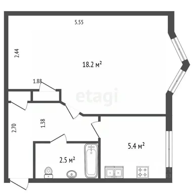 1-к кв. Санкт-Петербург, Санкт-Петербург, Сестрорецк Приморское ш., ... - Фото 2