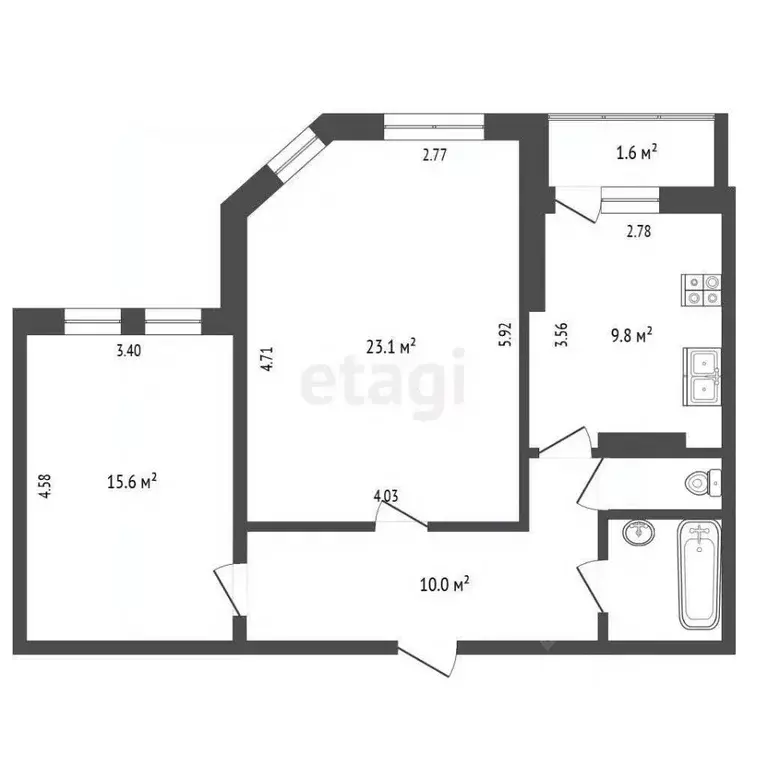 2-к кв. Псковская область, Псков ул. Генерала Маргелова, 19 (62.3 м) - Фото 0