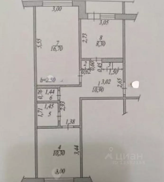 2-к кв. Чувашия, Чебоксары Хузангая ул., 6к1 (51.0 м) - Фото 1
