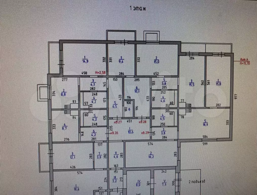 2-к. квартира, 58,4 м, 1/3 эт. - Фото 0