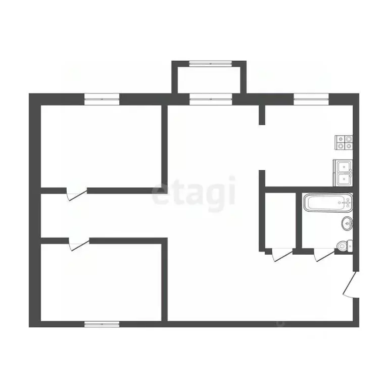 3-к кв. Тульская область, Тула Приупская ул., 5 (58.9 м) - Фото 2