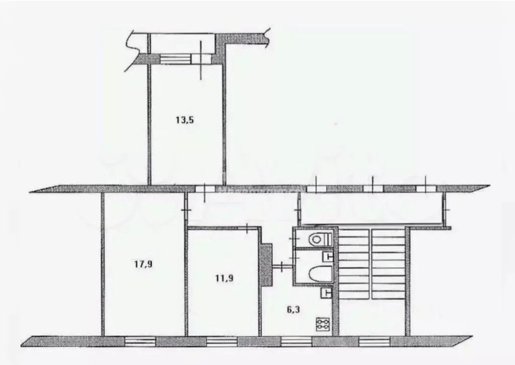 3-к кв. Санкт-Петербург ул. Стойкости, 7 (60.1 м) - Фото 1