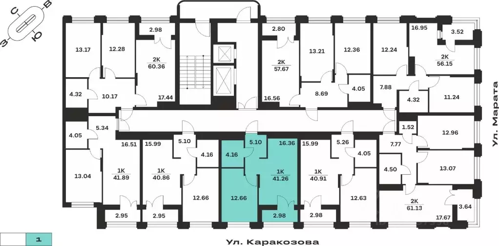 1-к кв. Тульская область, Тула ул. Каракозова (41.26 м) - Фото 1
