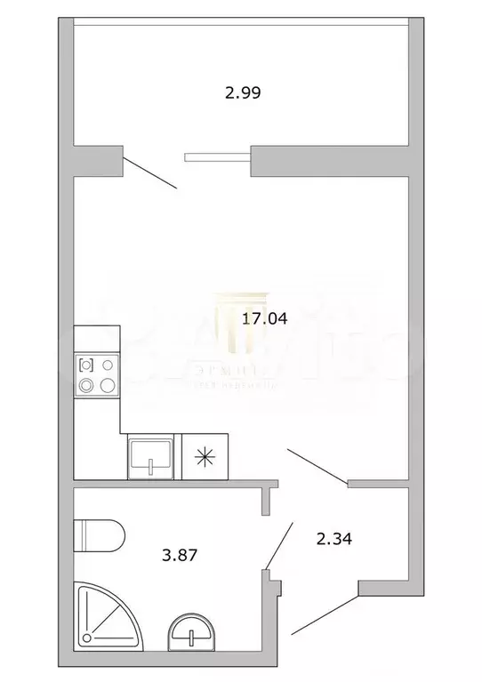 Квартира-студия, 23,1 м, 5/24 эт. - Фото 0