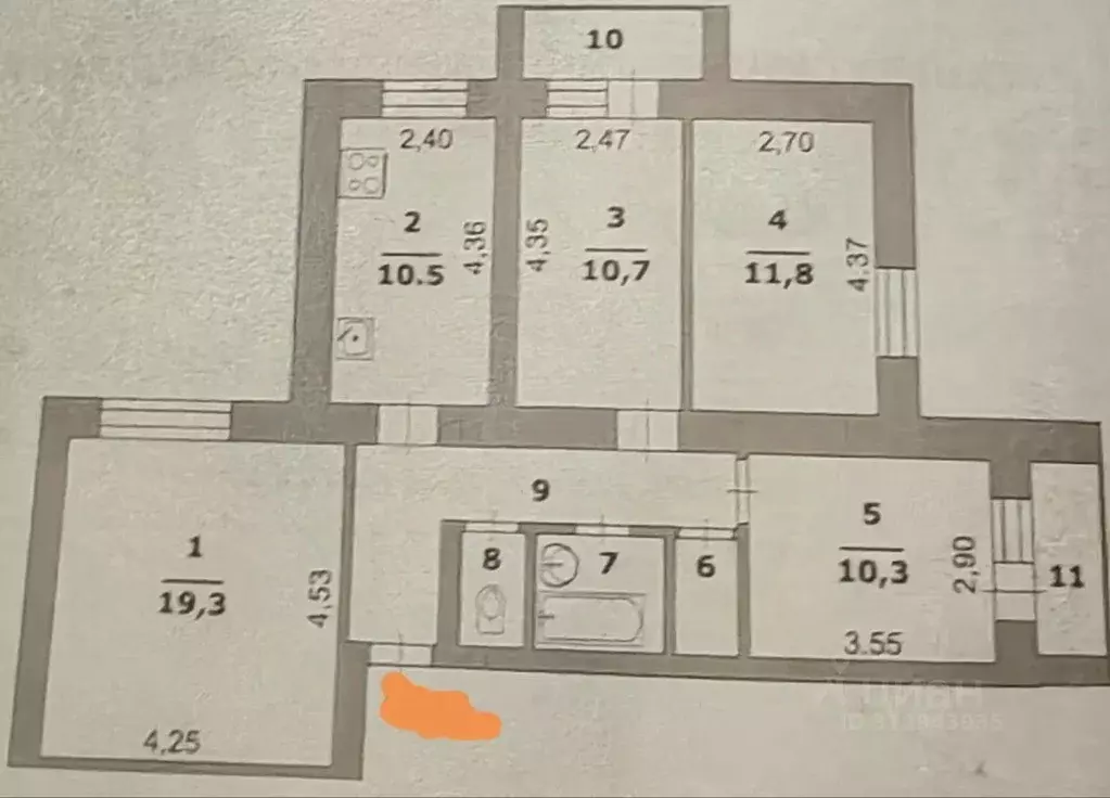 4-к кв. Белгородская область, Белгород Садовая ул., 118 (76.0 м) - Фото 0