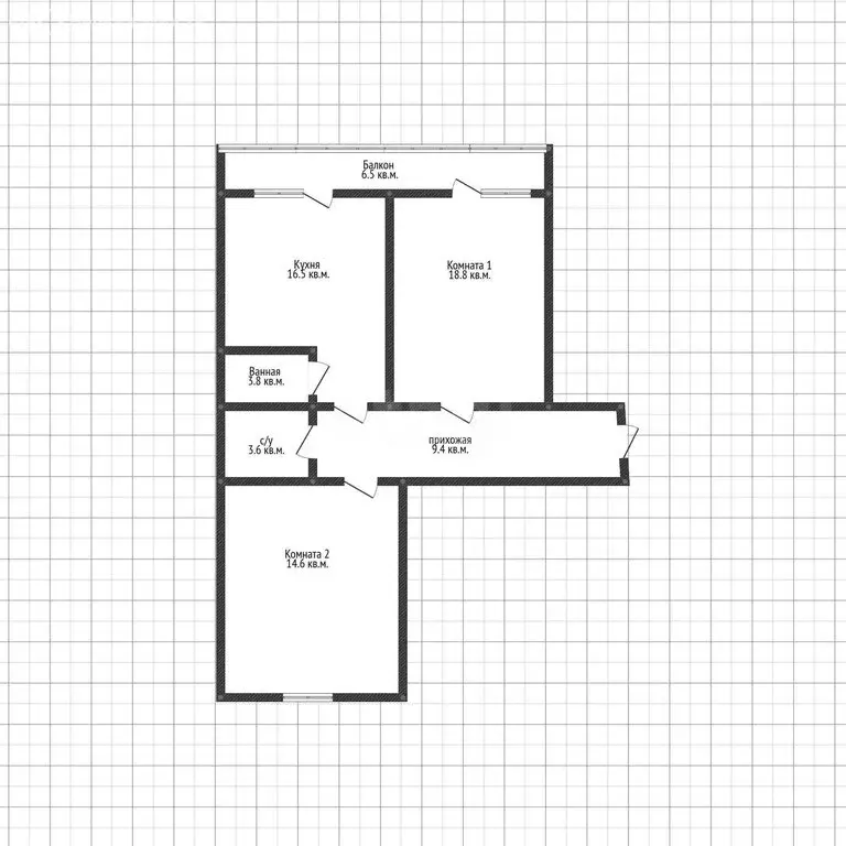 2-комнатная квартира: Краснодар, улица 1 Мая, 394 (66.7 м) - Фото 1